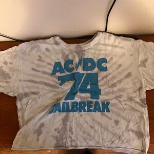 American Eagle AC/DC cropped shirt